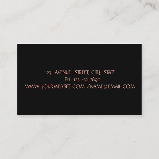 Elegant Modern Black, Glitter Lips, Lashes, Makeup Visitekaartje (Achterkant)