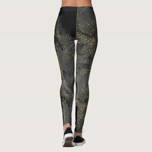Elegant Modern Black Glitter Sparkles Gift Leggings (Achterkant)