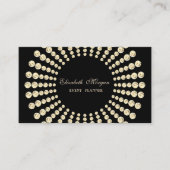 Elegant Modern, Black, Gold Diamonds Visitekaartje (Voorkant)