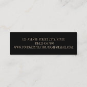 Elegant Modern Black, Gold Faux Lashes Mini Visitekaartje (Achterkant)