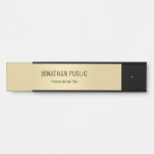 Elegant Modern Black Gold Glamour Sjabloon Deurbordje (Voorkant)