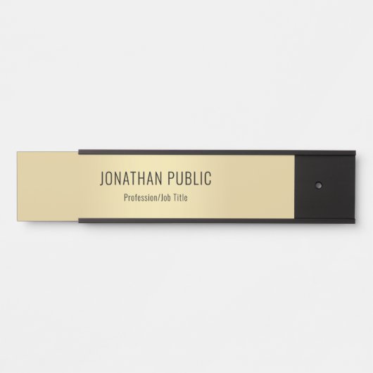 Elegant Modern Black Gold Glamour Sjabloon Deurbordje (Voorkant)