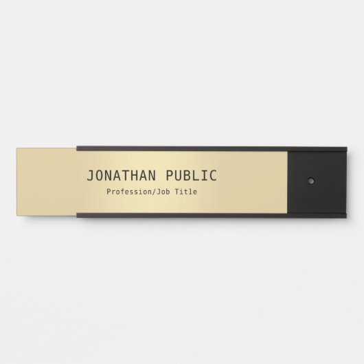 Elegant Modern Black Gold Glamour Sjabloon Deurbordje (Voorkant)