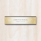 Elegant Modern Black Gold Glitter Glamour Sjabloon Deurbordje (Voorkant)