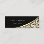 Elegant Modern Black, Gold Glitter Mini Visitekaartje (Voorkant)