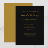 ELEGANT MODERN BLACK GOLD KAART (Voorkant / Achterkant)