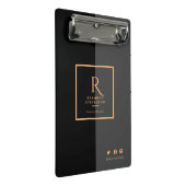 Elegant Modern Black Gold Monogramed Mini Klembord (Schuin)