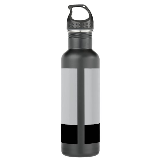 Elegant Modern Black Gold Monogramed Waterfles (Achterkant)