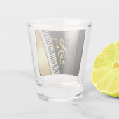 Elegant Modern Black Gold Music Notes,Piano Keys Shot Glas (Achterkant)