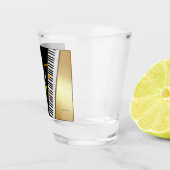 Elegant Modern Black Gold Music Notes,Piano Keys Shot Glas (Rechts)