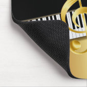 Elegant Modern Black Gold Muzieknoten, Piano Keys Muismat (Hoek)