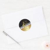 Elegant Modern Black Gold Muzieknoten, Piano Keys Ronde Sticker (Envelop)