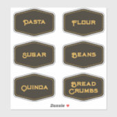 Elegant Modern Black Gold Pantry Food Jar Labels (Vel)