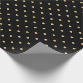 Elegant modern Black Gold Polka Dots Pattern Cadeaupapier (Hoek)