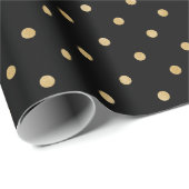 Elegant modern Black Gold Polka Dots Pattern Cadeaupapier (Rol Hoek)