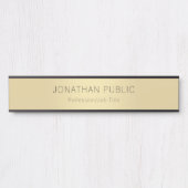 Elegant Modern Black Gold Sjabloon Professional Deurbordje (Voorkant)