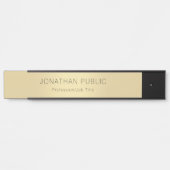 Elegant Modern Black Gold Sjabloon Professional Deurbordje (Voorkant)