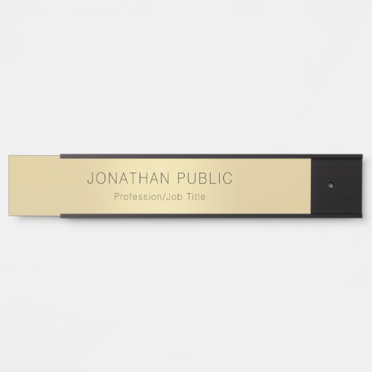 Elegant Modern Black Gold Sjabloon Professional Deurbordje (Voorkant)