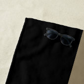 Elegant Modern Black Gold Stripe Floral Mandala Strandlaken (In situ)