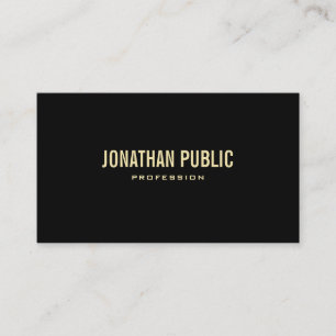 Elegant Modern Black Gold Text Elite Plain Luxe Visitekaartje