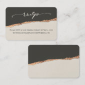 Elegant Modern Black & Gold Wedding Website RSVP Visitekaartje (Voorkant / Achterkant)