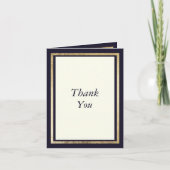 Elegant Modern Black Ivory Gold 50e verjaardag Bedankkaart (Voorkant)