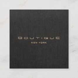 Elegant Modern Black Linen Professional Vierkante Visitekaartje