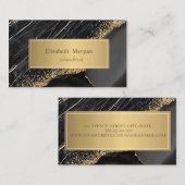 Elegant Modern Black Marble Gold Sequins Visitekaartje (Voorkant / Achterkant)