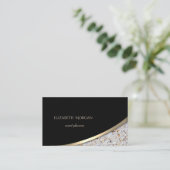 Elegant Modern Black, marmer Visitekaartje (Staand voorkant)