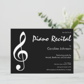 Elegant Modern Black Music Piano Concert Overwegin Aankondiging (Staand voorkant)