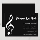 Elegant Modern Black Music Piano Concert Overwegin Aankondiging (Voorkant / Achterkant)