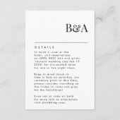 Elegant Modern Black Names Accommododatie - Gegeve Informatiekaartje (Voorkant)