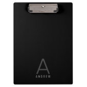 Elegant Modern Black Persoonlijke naam Klembord (Voorkant)