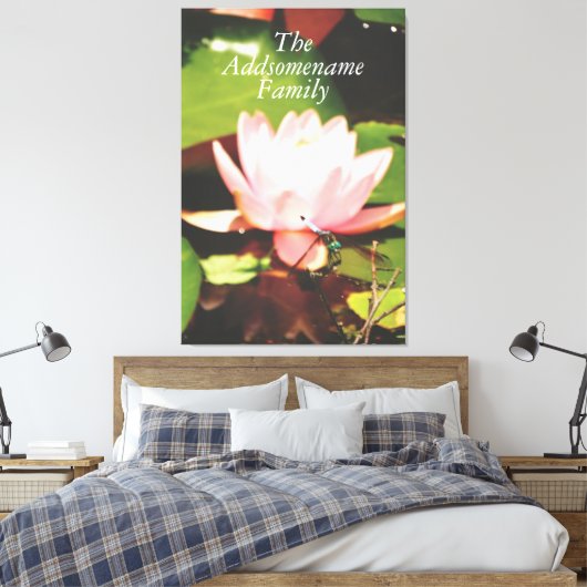 Elegant modern Black Photo Family Floral Script Canvas Afdruk (Insitu (Slaapkamer))