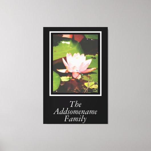 Elegant modern Black Photo Family Floral Script Canvas Afdruk (Voorkant)