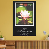 Elegant modern Black Photo Family Floral Script Canvas Afdruk (Insitu (Woonkamer))