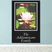 Elegant modern Black Photo Family Floral Script Canvas Afdruk (Insitu (Houten vloer))
