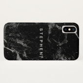 Elegant Modern Black Plain Marble Case-Mate iPhone Case (Achterkant (horizontaal))