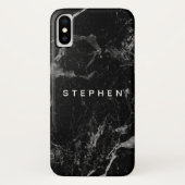Elegant Modern Black Plain Marble Case-Mate iPhone Case (Achterkant)
