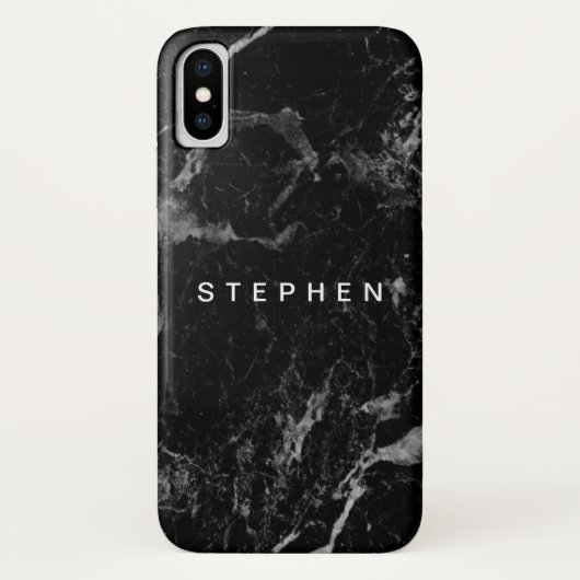 Elegant Modern Black Plain Marble Case-Mate iPhone Case (Achterkant)