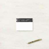 Elegant Modern Black Plain Marble Post-it® Notes (Op bureau)