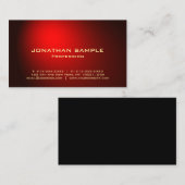 Elegant Modern Black Red Gold Simple Plain Trendy Visitekaartje (Voorkant / Achterkant)