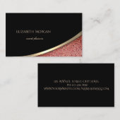 Elegant Modern Black, rode marmer Visitekaartje (Voorkant / Achterkant)
