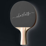 Elegant Modern Black Script Name Personated Tafeltennisbatje<br><div class="desc">Elegant zwarte en witte Manuscript - Aangepaste Ping Pong Paddle</div>
