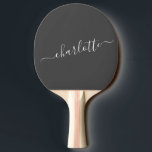 Elegant Modern Black Script Name Personated Tafeltennisbatje<br><div class="desc">Elegant zwarte en witte Manuscript - Aangepaste Ping Pong Paddle</div>