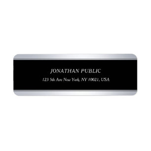 Elegant Modern Black Silver Italic Text Font Cool Etiket