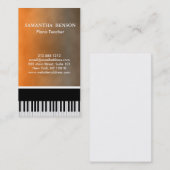 Elegant Modern Black Stripe Piano Teacher Visitekaartje (Voorkant / Achterkant)