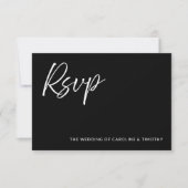 Elegant Modern Black Tie Wedding RSVP Card Notitiekaartje (Voorkant)