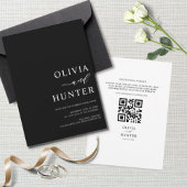 Elegant Modern Black Wedding All-in-one Kaart