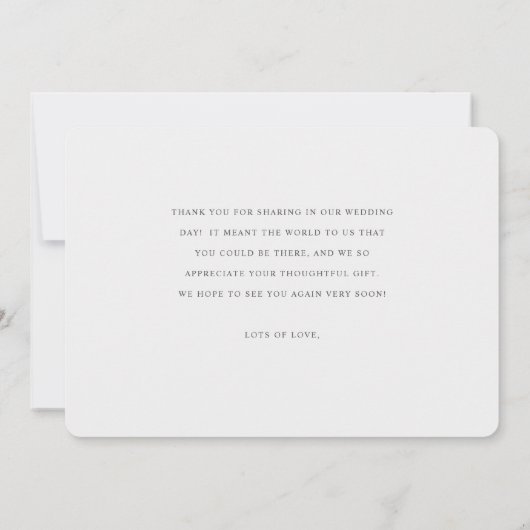 Elegant Modern Black White Border Photo Wedding Bedankkaart (Achterkant)